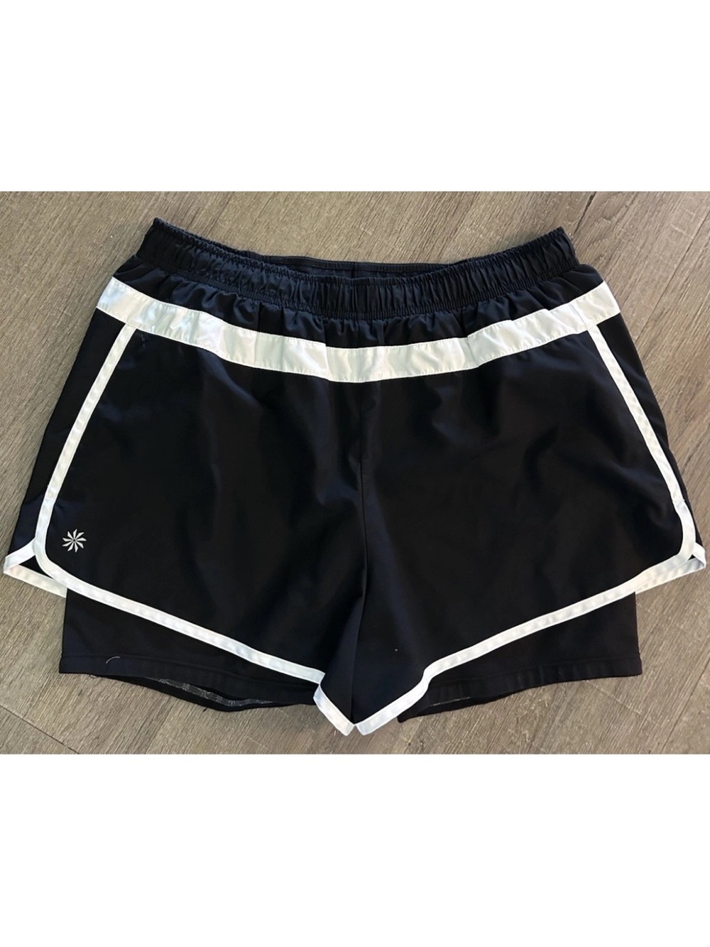 TheATHLETA Running Shorts Medium Black READY SET GO Athletic Lined Back Pocket
